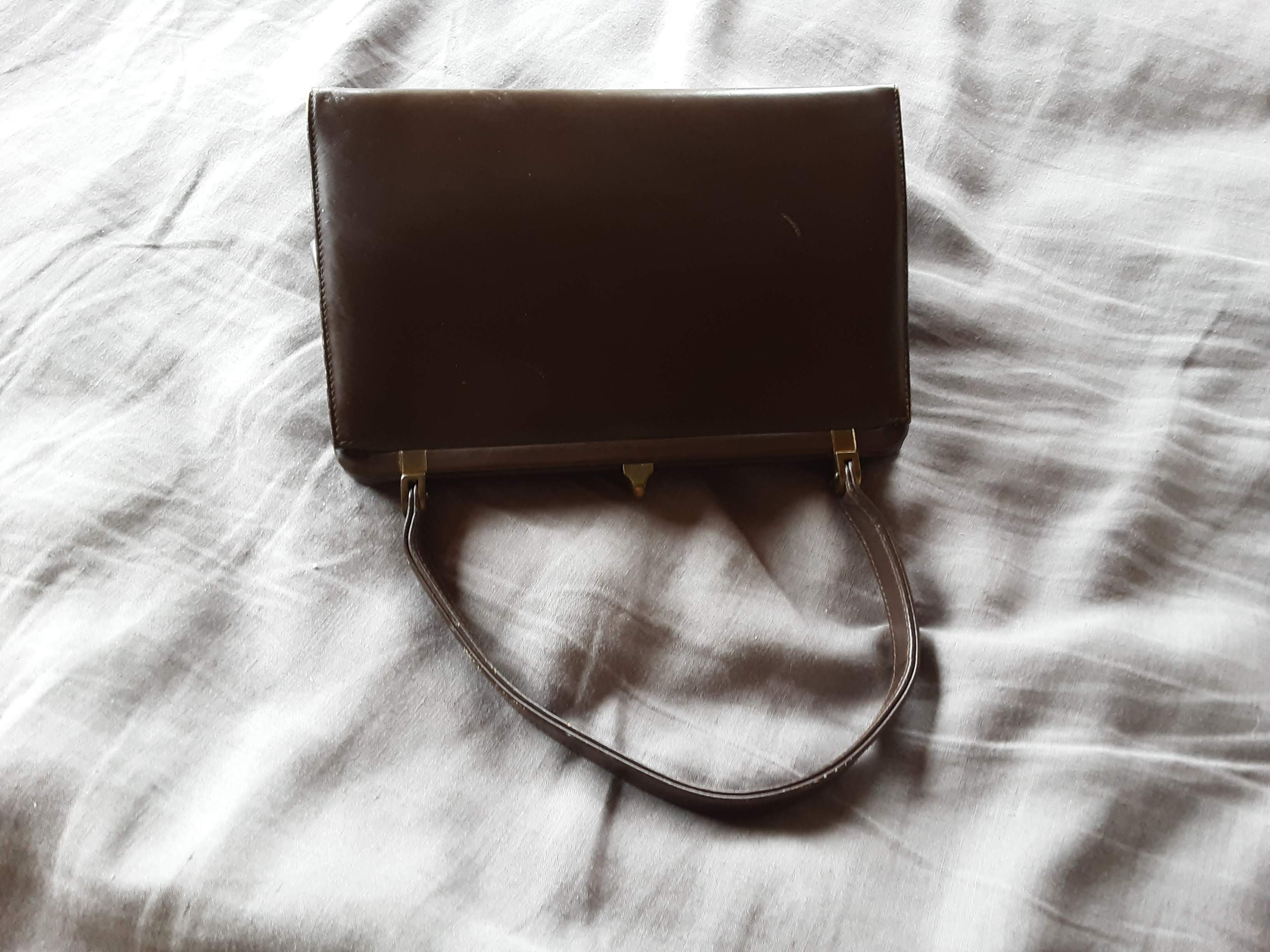 Antique leather handbag