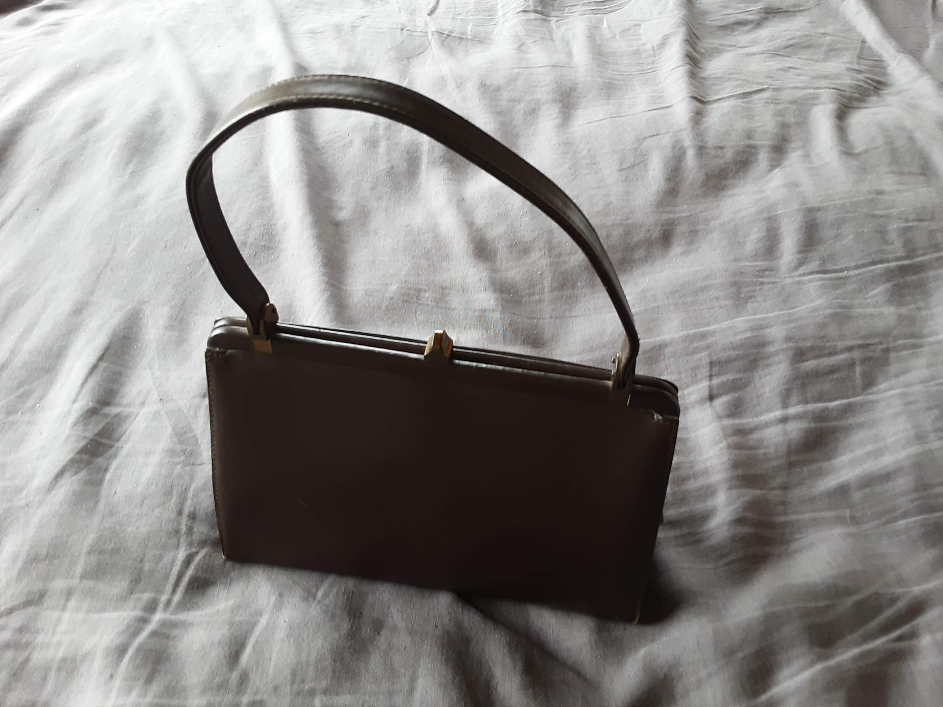 Antique leather handbag