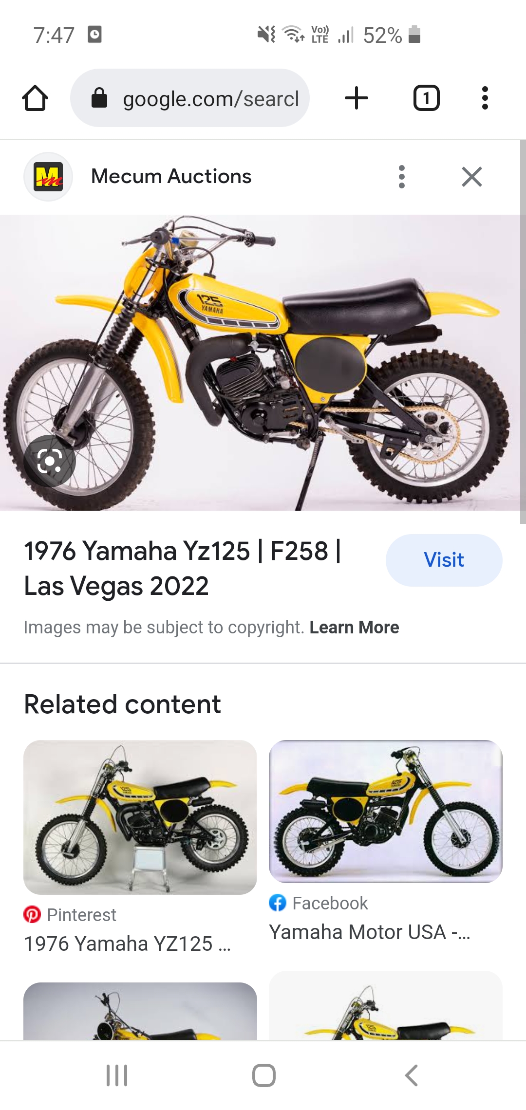 Early era Yamaha YZ80 and YZ125